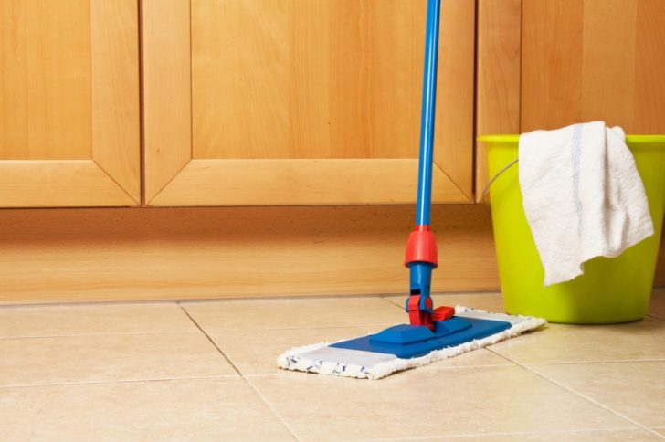 cleaning floor